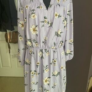 DR2 Purple Wrap Sundress with Bishop Sleeves